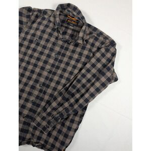 Walls Mens Brown Black Buffalo Plaid Long Sleeve Stretch Work Shirt YL860OBB M